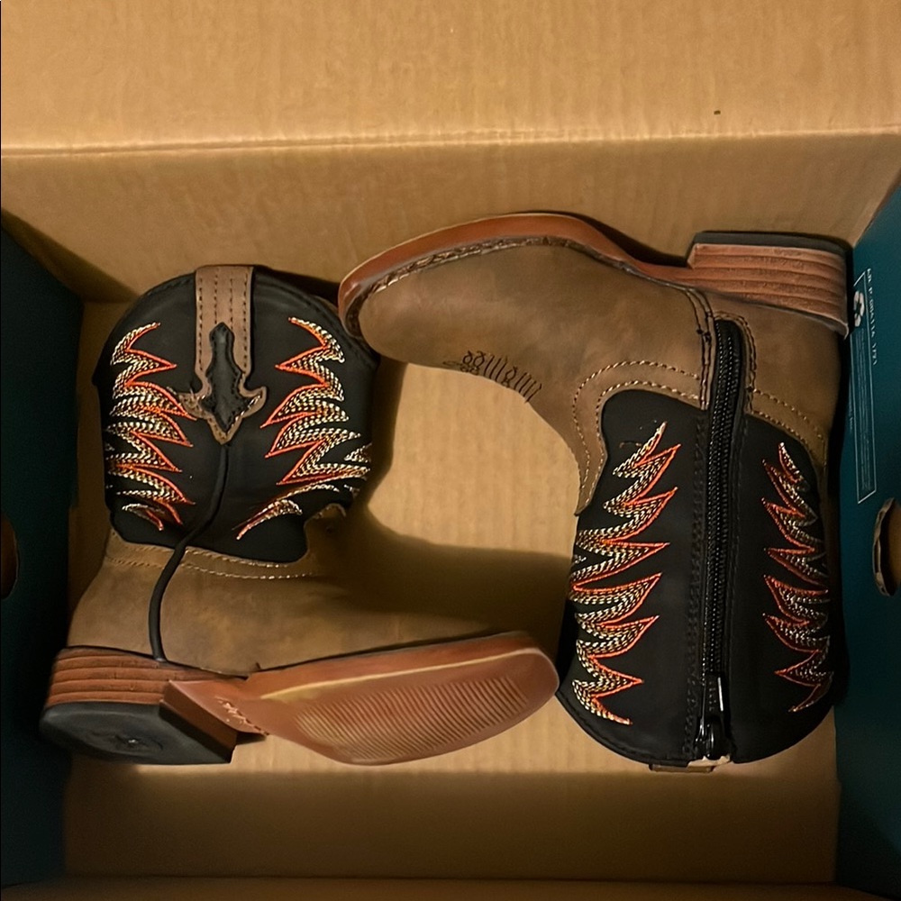 ROPER Toddler Brown and Black Western Boots